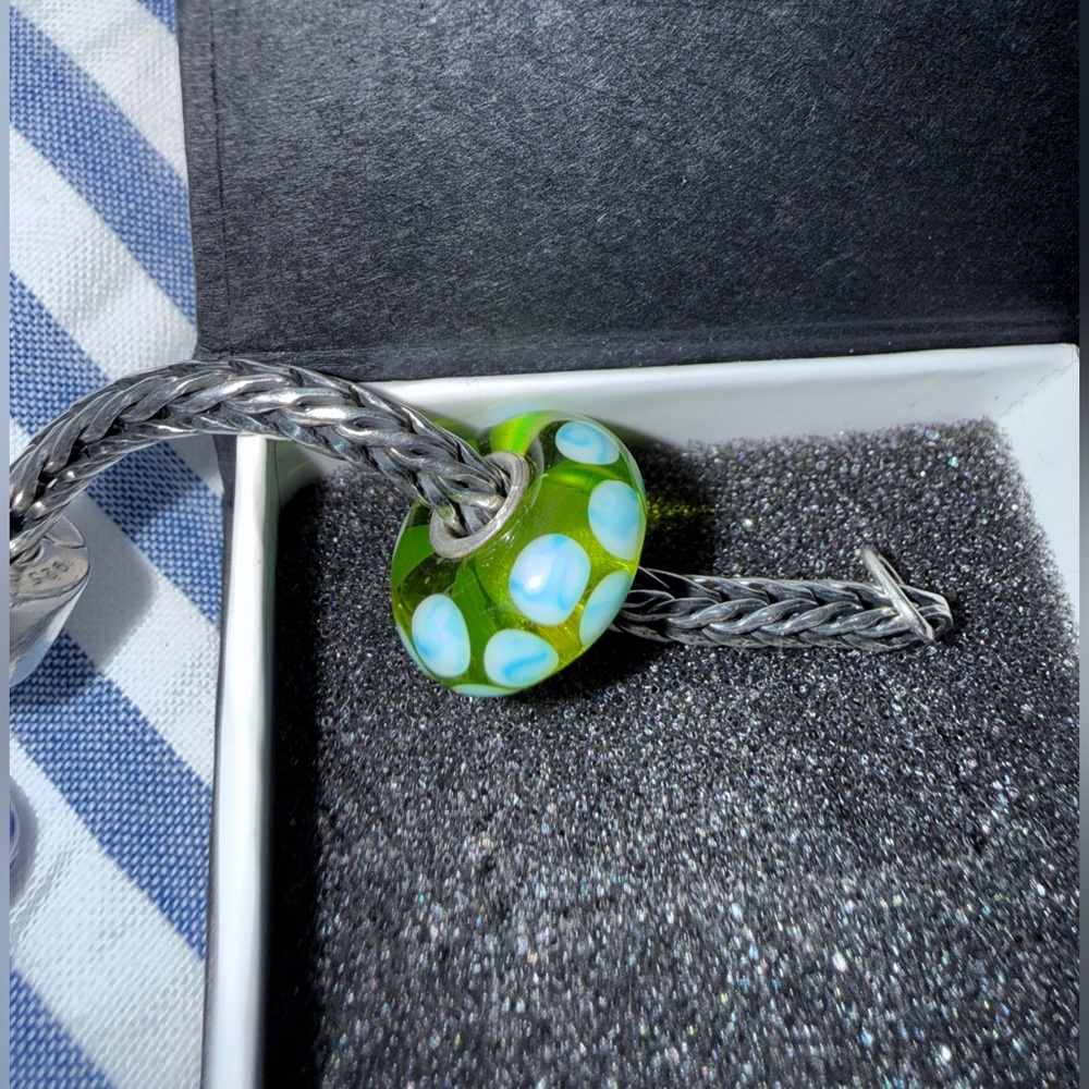 Trollbeads Turquoise Green Dot Bead